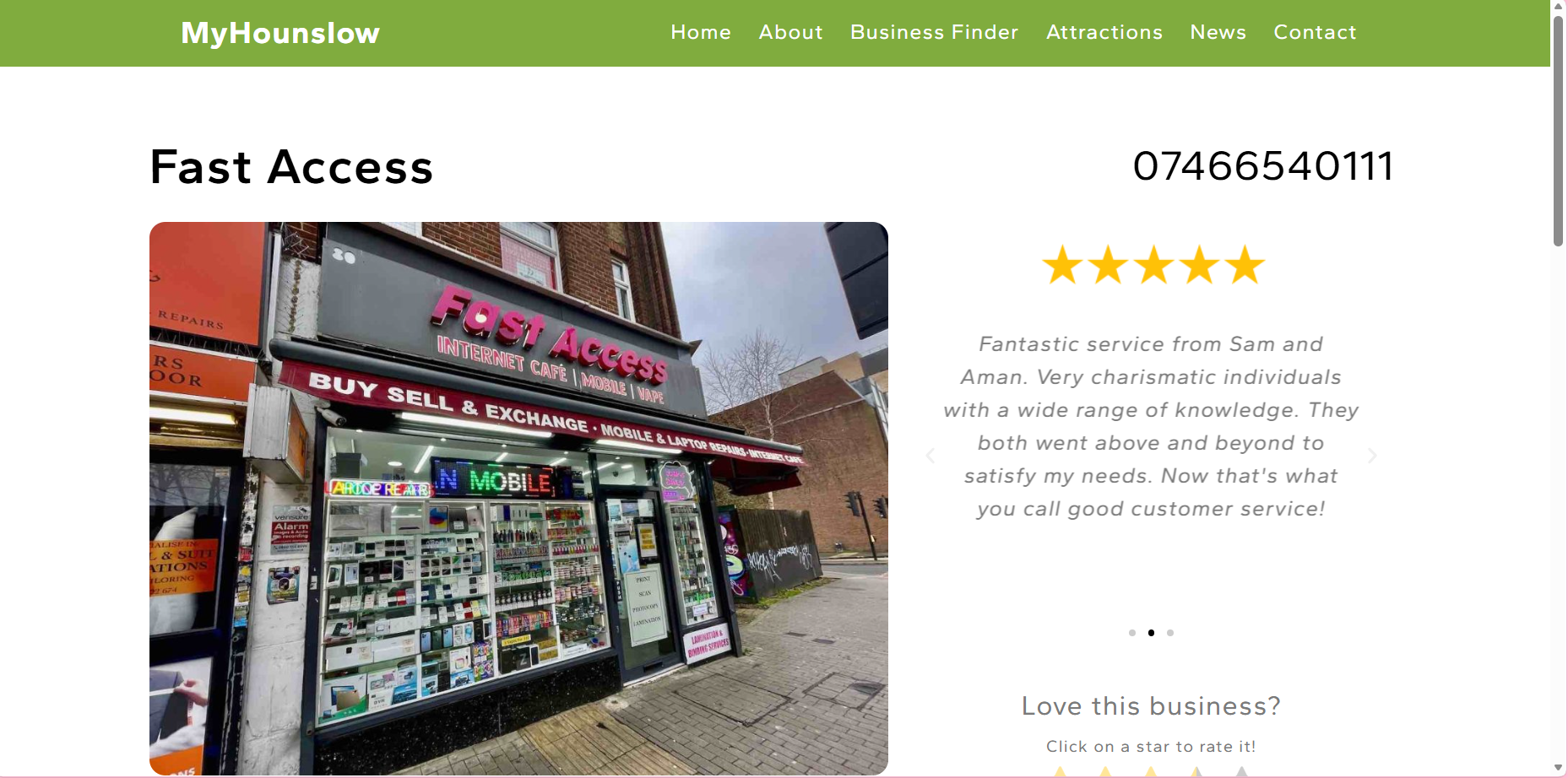 Fast Access Before Website Mockup